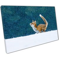 Rotfuchs Spielt in Schneeflocken Leinwand Kunst Lustiger Tierdruck Für Zuhause Büro Dekor Rotfuchs Spielt in Schneeflocken Leinwand Kunst Lustiger Tierdruck Für Zuhause Büro Dekor von CLKPrintArt
