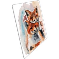 Kuschelige Wilde Füchse Aquarell Leinwand Druck - Naturinspiriertes Home Office Wand Kunst Dekor Kuschelige Wilde Füchse Aquarell Leinwand Druck - Naturinspiriertes Home Office Wand Kunst Dekor von CLKPrintArt