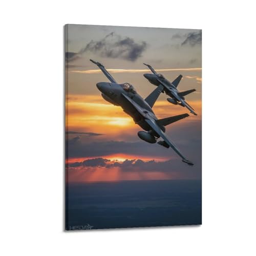 F-18 Hornissen-Kampfflugzeug-Poster, dekoratives Gemälde, Leinwand-Kunstbild, 40 x 60 cm F-18 Hornissen-Kampfflugzeug-Poster, dekoratives Gemälde, Leinwand-Kunstbild, 40 x 60 cm von CLLHOK