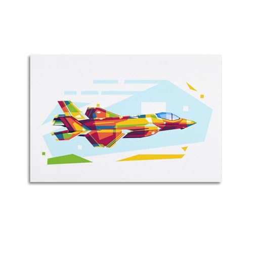 F-35 Lightning II Kampfflugzeug-Poster, dekoratives Gemälde, Leinwand-Kunstbild, 60 x 90 cm F-35 Lightning II Kampfflugzeug-Poster, dekoratives Gemälde, Leinwand-Kunstbild, 60 x 90 cm von CLLHOK