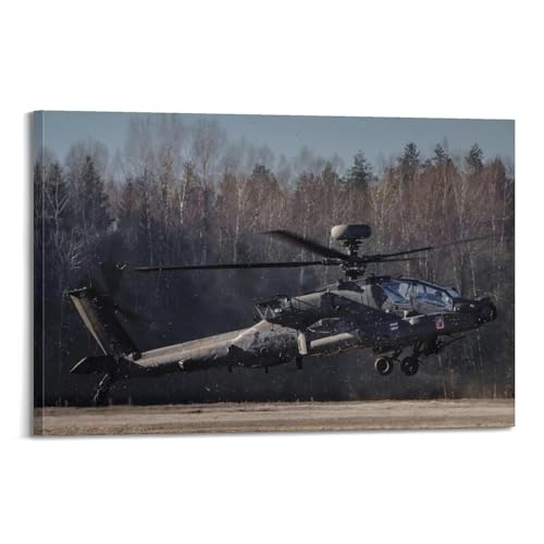 Hubschrauber-Poster AH-64, Apachenkampfflugzeug, dekoratives Gemälde, Leinwand-Kunstbild, 40 x 60 cm Hubschrauber-Poster AH-64, Apachenkampfflugzeug, dekoratives Gemälde, Leinwand-Kunstbild, 40 x 60 cm von CLLHOK