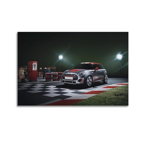 Sportwagen-Poster, Motiv: Mini-John Cooper, Rennwagen, dekoratives Gemälde, Leinwand-Kunstbild, 30 x 45 cm Sportwagen-Poster, Motiv: Mini-John Cooper, Rennwagen, dekoratives Gemälde, Leinwand-Kunstbild, 30 x 45 cm von CLLHOK