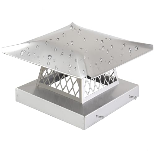Kaminkappe, Kaminabdeckung, Kaminkappen für draußen, Schornstein-Regenkappen, Kamin-Regenkappen, Kaminabzugsabdeckung, Kamin-Dach-Regenschutz, auf vorhandenem Rauch, Fliesen, Ziegel, Ton, 304 von CLLOMAGY