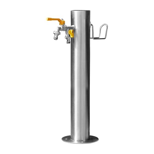 Wassersäule Garten, Wasserzapfsäule Edelstahl, Gartenbrunnen for außen, mit Frostschutz-Isolierrohr und 7,5 m Spritzpistolenschlauch(86cm/34in) von CLLXDZ