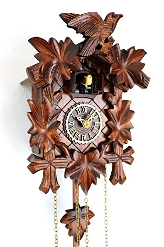 CLOCKVILLA HETTICH-UHREN Kuckucksuhr geschnitzt Quarz Uhr Kuckuckuhr 5 Laub Vogel von CLOCKVILLA HETTICH-UHREN