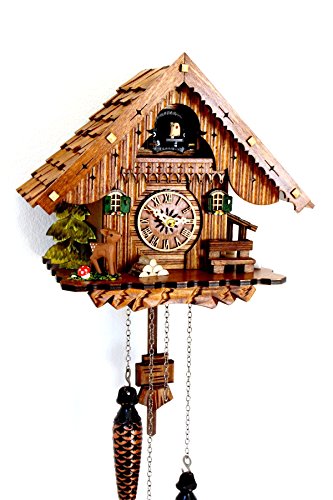 CLOCKVILLA HETTICH-UHREN Schwarzwälder Kuckucksuhr Schwarzwaldhaus Quarzwerk Schindeldach echtes Holz von CLOCKVILLA HETTICH-UHREN