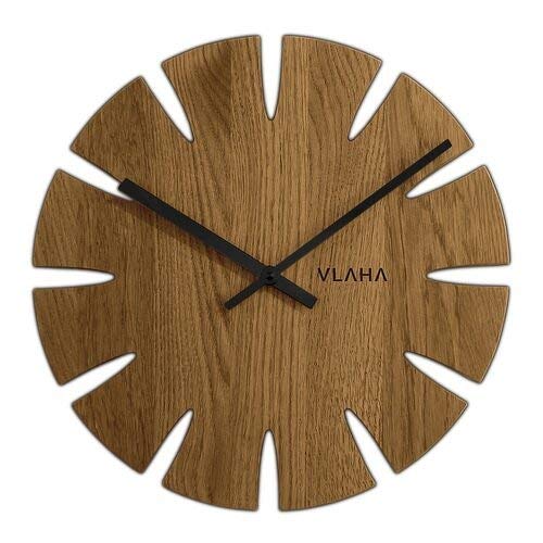 CLOCKVILLA Wanduhr Holzuhr Eiche massiv Moderne Uhr aus Holz skandinavisches Design 35 cm von CLOCKVILLA
