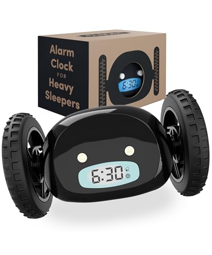 CLOCKY Lauter Digital Wecker Laut für tiefschläfer Erwachsene Jugendliche Lustig für schwerhörige schwere Schläfer auf Rädern Weglaufen Fahrender Springen Wegrollen Lustiges Geschenk (Schwarze Räder) CLOCKY Lauter Digital Wecker Laut für tiefschläfer Erwachsene Jugendliche Lustig für schwerhörige schwere Schläfer auf Rädern Weglaufen Fahrender Springen Wegrollen Lustiges Geschenk (Schwarze Räder) von CLOCKY