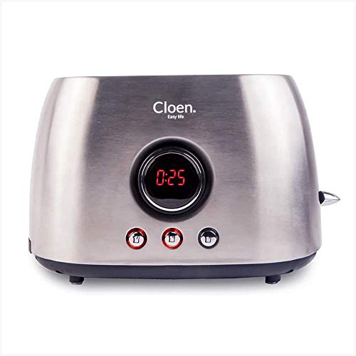 CLOEN Toaster für 2 Scheiben | breite Schlitze | Toaster, 800 W, 6 einstellbare Stufen, 3 Funktionen | Toaster | Abnehmbare Schale für Krümel Easy Toaster von CLOEN