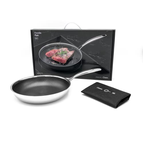 CLOEN I Foodie Pan, antihaftbeschichtet, kratzfest, antihaftbeschichtet, PFOA-frei, spülmaschinenfest, Full-Induction-System, extrem kratzfest (24 cm / 1,7 Liter) von CLOEN