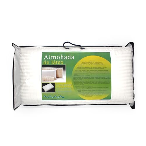 CLOEN Latexkissen, 100% Naturlatex, Ultra-atmungsaktive Löcher, wärmeregulierend, milbendicht und hypoallergen, zervikal, in Spanien hergestellt, Modell Latex Pillow (80 cm) von CLOEN