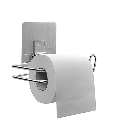 CLOFY Toilettenpapierhalter ohne Bohren, Selbstklebender Papierhandtuchhalter, Selbstklebender Wand-Papierhandtuchhalter für Badezimmer und Küche, Edelstahl 304 von CLOFY