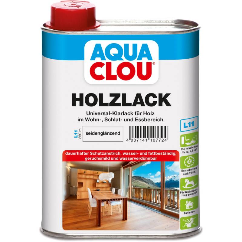 Aqua Clou Holzlack Transparent seidenglänzend 250 ml von CLOU