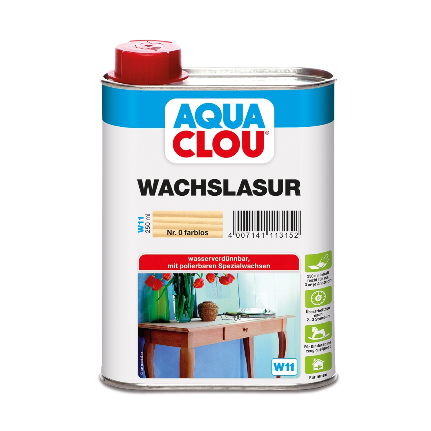 Aqua Clou Wachslasur Transparent 250 ml von CLOU