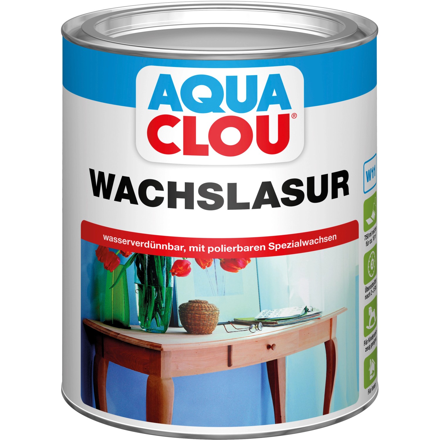 Aqua Clou Wachslasur Weiß 750 ml von CLOU