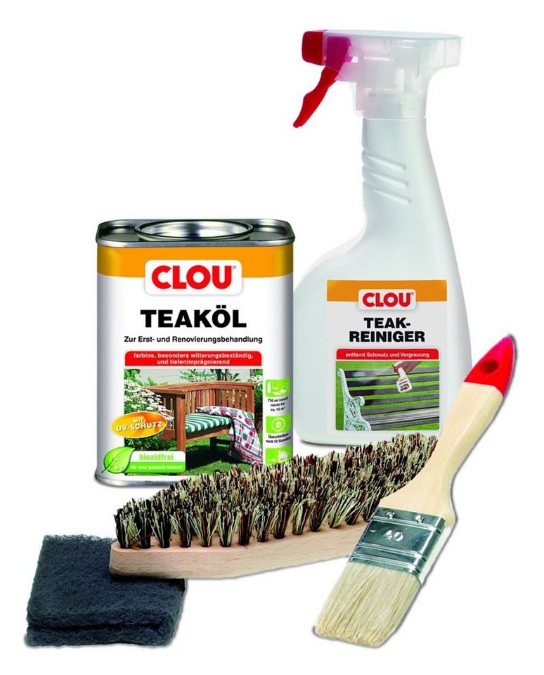 CLOU Clou Teakholz Pflege SET Holzpflegeöl von CLOU