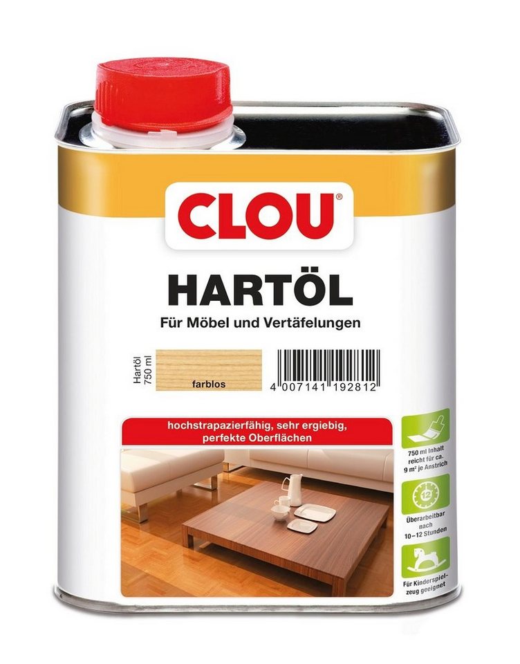 CLOU Hartholzöl CLOU Hartöl Farblos für Möbel und Böden 750ml CLOU Hartholzöl CLOU Hartöl Farblos für Möbel und Böden 750ml von CLOU