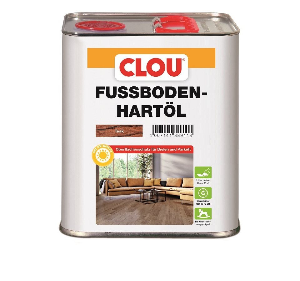 CLOU Hartholzöl Clou Fußboden Hartöl 3 L teak von CLOU