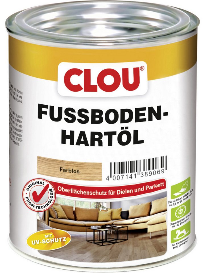 CLOU Hartholzöl Clou Fußboden Hartöl 750 ml farblos CLOU Hartholzöl Clou Fußboden Hartöl 750 ml farblos von CLOU