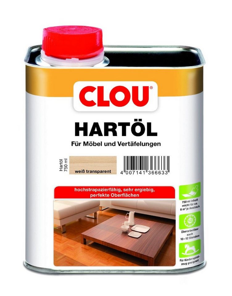 CLOU Hartholzöl Clou Hartöl 750 ml weiß transparent CLOU Hartholzöl Clou Hartöl 750 ml weiß transparent von CLOU