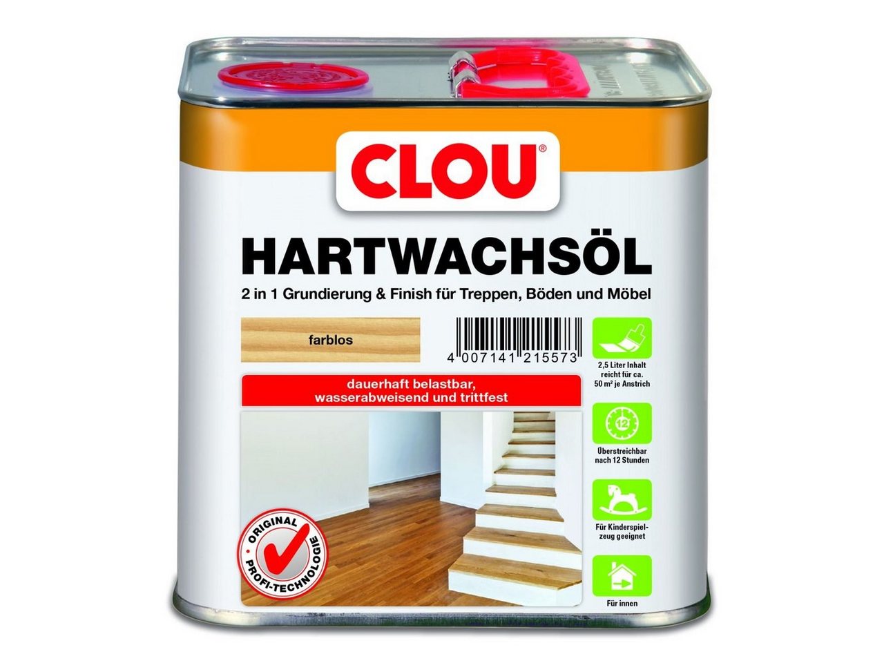 CLOU Hartholzöl Clou Hartwachs Öl farblos 2,5 L CLOU Hartholzöl Clou Hartwachs Öl farblos 2,5 L von CLOU