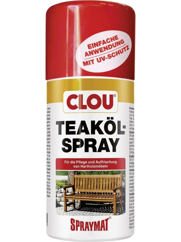 CLOU Hartholzöl Clou Teaköl-Spray 300 ml CLOU Hartholzöl Clou Teaköl-Spray 300 ml von CLOU