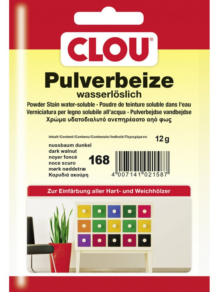 CLOU Holzbeize Clou Pulverbeize 12 g nussbaum dunkel von CLOU