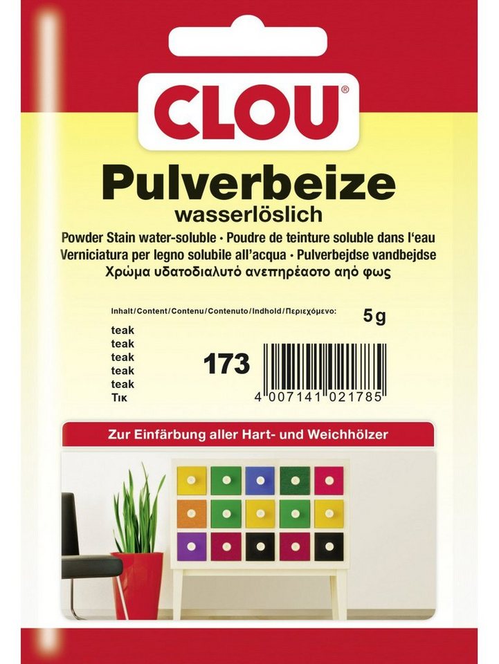 CLOU Holzbeize Clou Pulverbeize 5 g teak CLOU Holzbeize Clou Pulverbeize 5 g teak von CLOU
