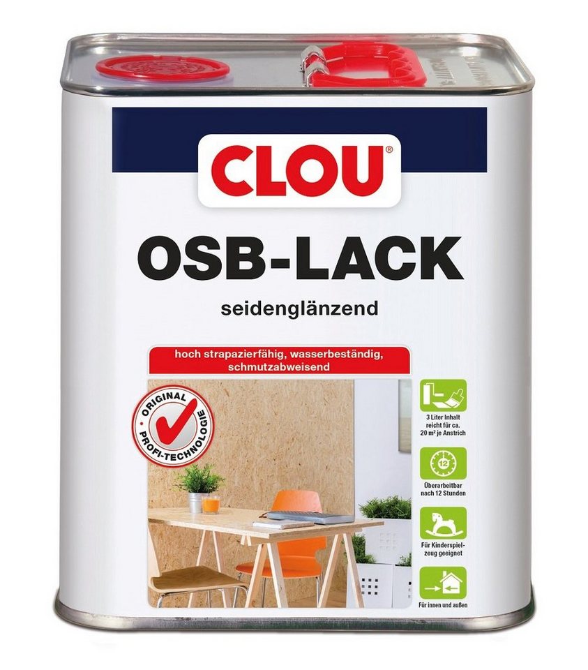 CLOU Holzlack CLOU OSB Lack Farblos 3 Ltr CLOU Holzlack CLOU OSB Lack Farblos 3 Ltr von CLOU