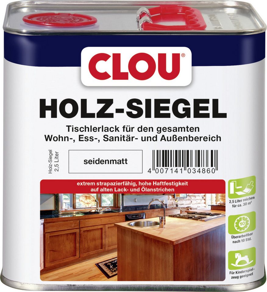 CLOU Holzlack Clou Holz Siegel 2,5 L seidenmatt von CLOU