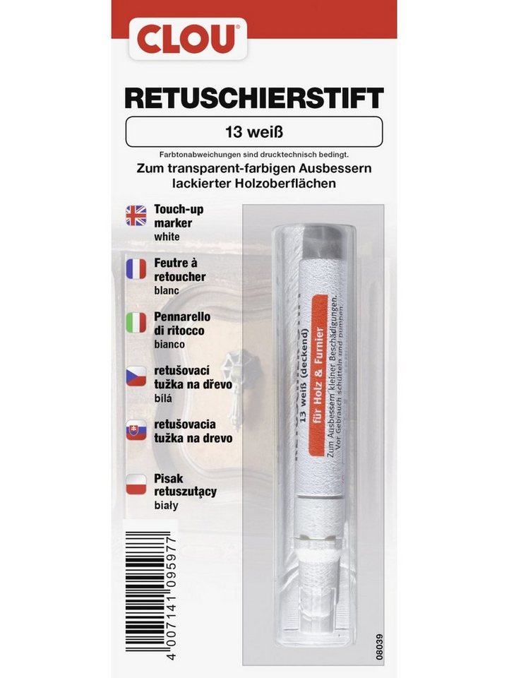 CLOU Holzlack Clou Retuschierstift weiß CLOU Holzlack Clou Retuschierstift weiß von CLOU