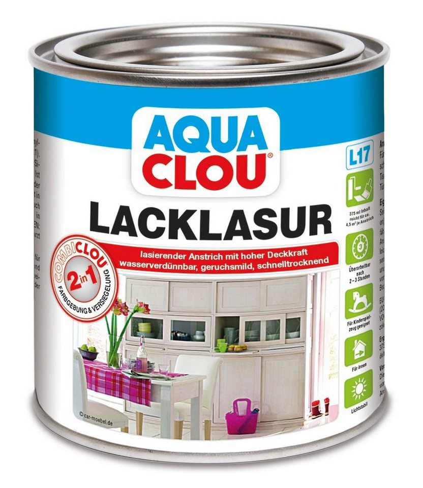 CLOU Holzschutzlasur CLOU Aqua Clou Lack Lasur L17 Eiche mittel 375ml CLOU Holzschutzlasur CLOU Aqua Clou Lack Lasur L17 Eiche mittel 375ml von CLOU