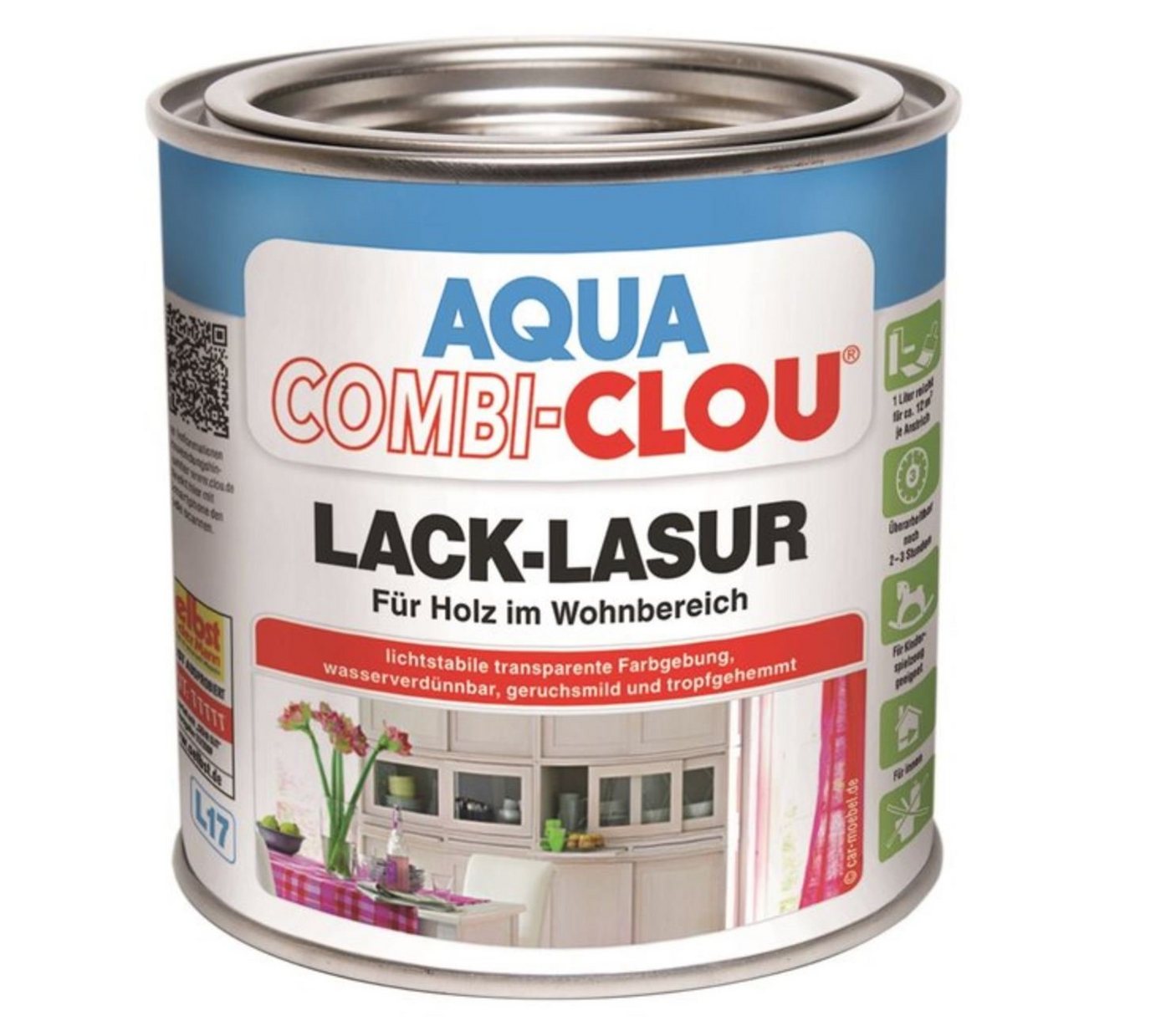 CLOU Holzschutzlasur CLOU Aqua Clou Lack Lasur L17 Steingrau 375ml CLOU Holzschutzlasur CLOU Aqua Clou Lack Lasur L17 Steingrau 375ml von CLOU