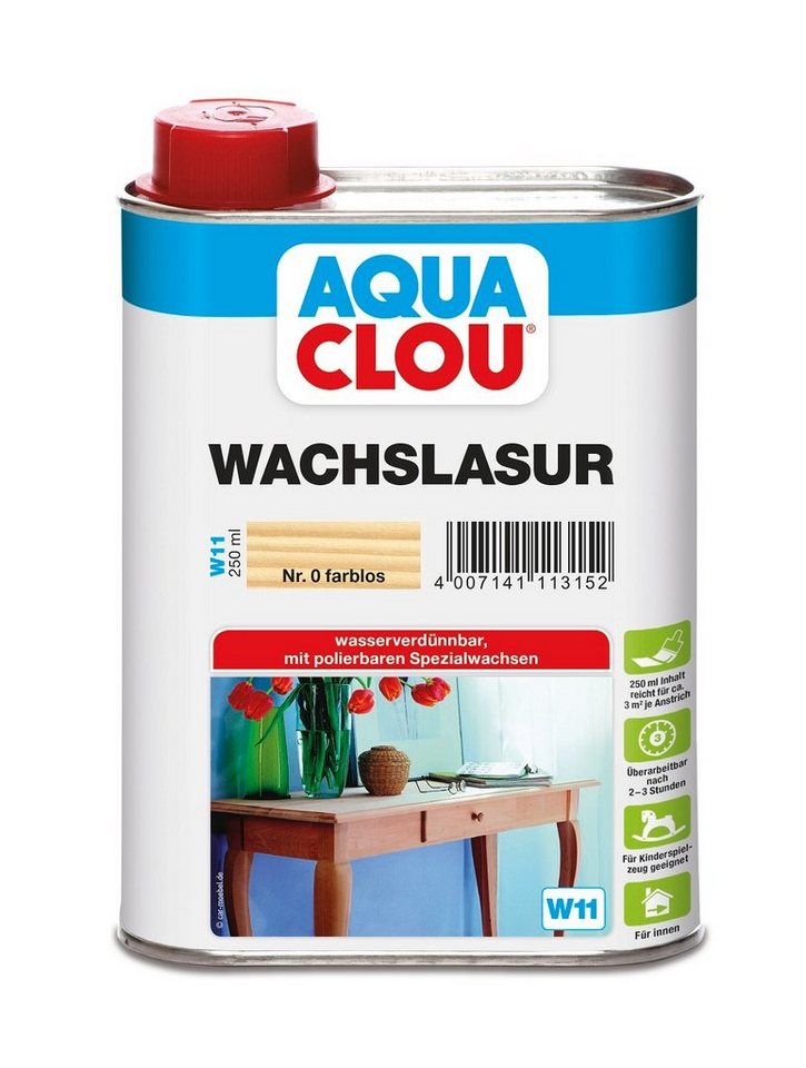CLOU Holzschutzlasur CLOU Aqua Clou Wachs Lasur W11 Farblos 250ml CLOU Holzschutzlasur CLOU Aqua Clou Wachs Lasur W11 Farblos 250ml von CLOU