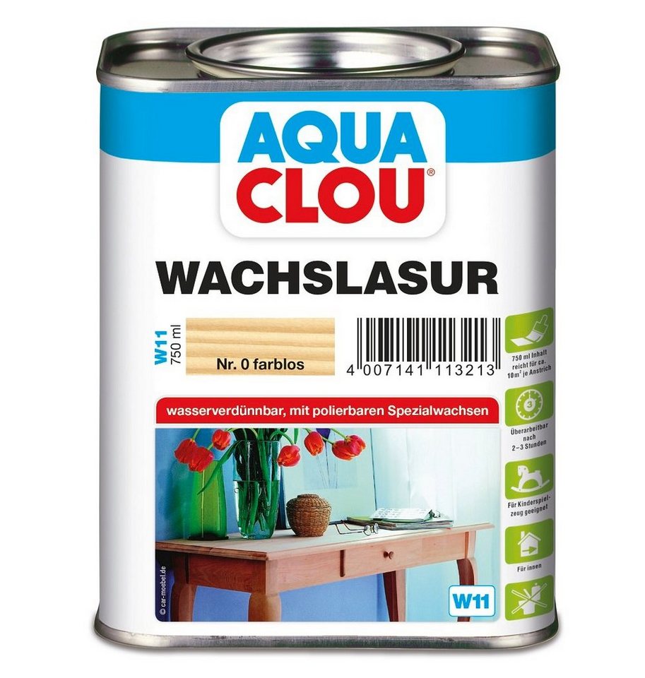 CLOU Holzschutzlasur CLOU Aqua Clou Wachs Lasur W11 Farblos 750ml CLOU Holzschutzlasur CLOU Aqua Clou Wachs Lasur W11 Farblos 750ml von CLOU
