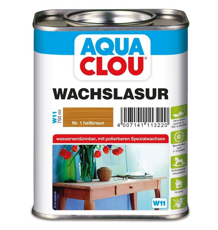 CLOU Holzschutzlasur CLOU Aqua Clou Wachs Lasur W11 Hellbraun 750ml CLOU Holzschutzlasur CLOU Aqua Clou Wachs Lasur W11 Hellbraun 750ml von CLOU