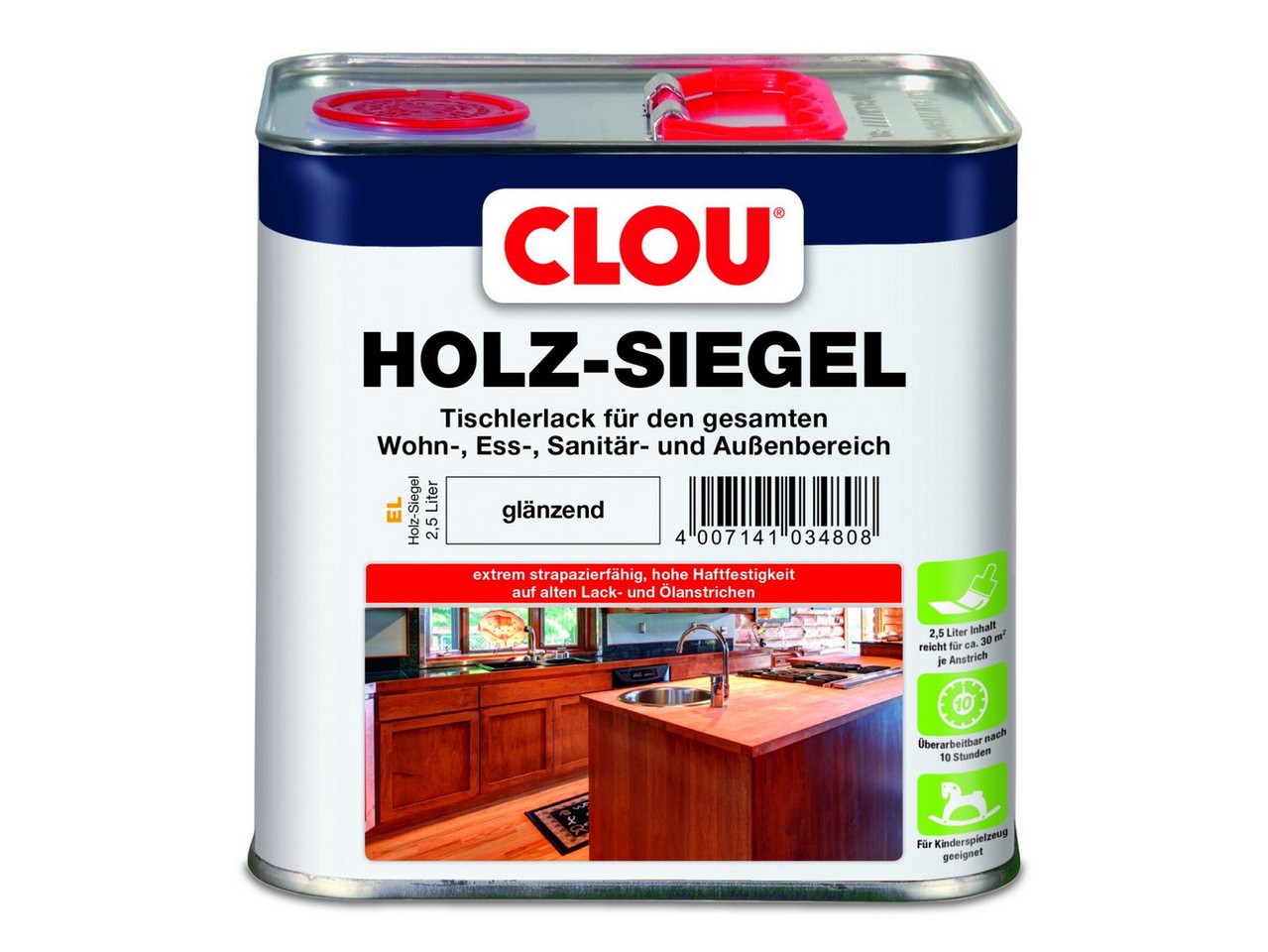 CLOU Holzschutzlasur Clou Holz Siegel 2,5 L glänzend von CLOU