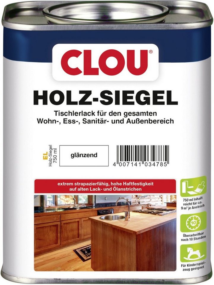 CLOU Holzschutzlasur Clou Holz Siegel 750 ml glänzend von CLOU