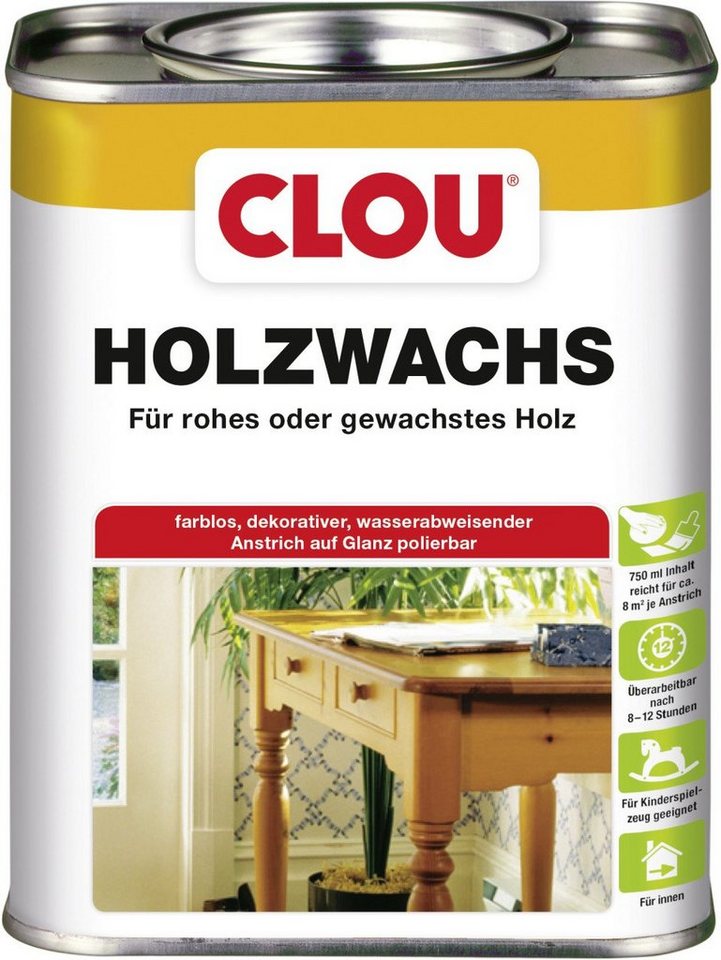 CLOU Holzschutzlasur Clou Holzwachs W1 750 ml farblos CLOU Holzschutzlasur Clou Holzwachs W1 750 ml farblos von CLOU