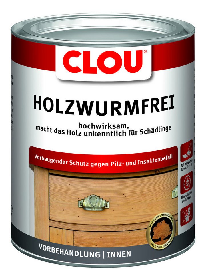 CLOU Holzschutzlasur Clou Holzwurmfrei 2,5 L von CLOU