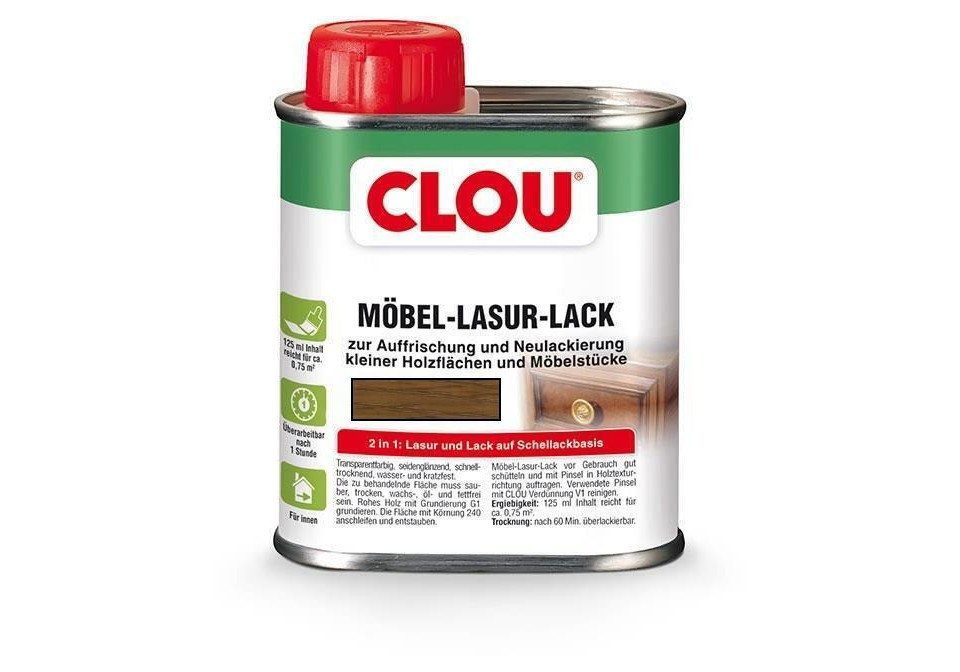 CLOU Holzlack Clou Möbel Lack L4 125 ml eiche mittel CLOU Holzlack Clou Möbel Lack L4 125 ml eiche mittel von CLOU