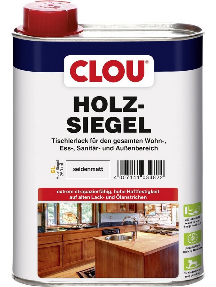 CLOU Holzlack Clou Holz Siegel 250 ml seidenmatt CLOU Holzlack Clou Holz Siegel 250 ml seidenmatt von CLOU