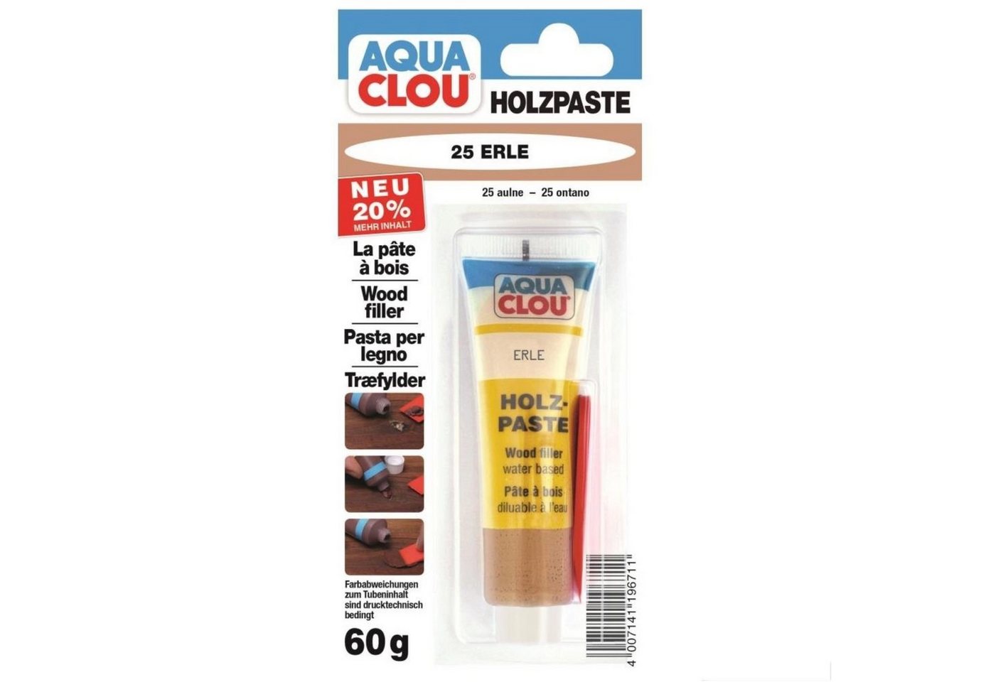 CLOU Spachtelmasse CLOU Aqua Clou Holzpaste 25 Erle mit Spatel 60g CLOU Spachtelmasse CLOU Aqua Clou Holzpaste 25 Erle mit Spatel 60g von CLOU