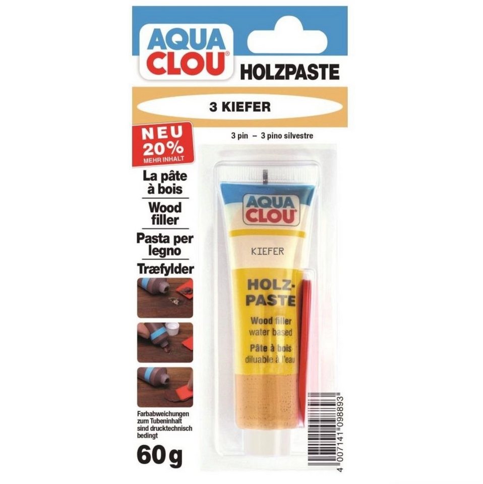 CLOU Spachtelmasse CLOU Aqua Clou Holzpaste 3 Kiefer mit Spatel 60g CLOU Spachtelmasse CLOU Aqua Clou Holzpaste 3 Kiefer mit Spatel 60g von CLOU