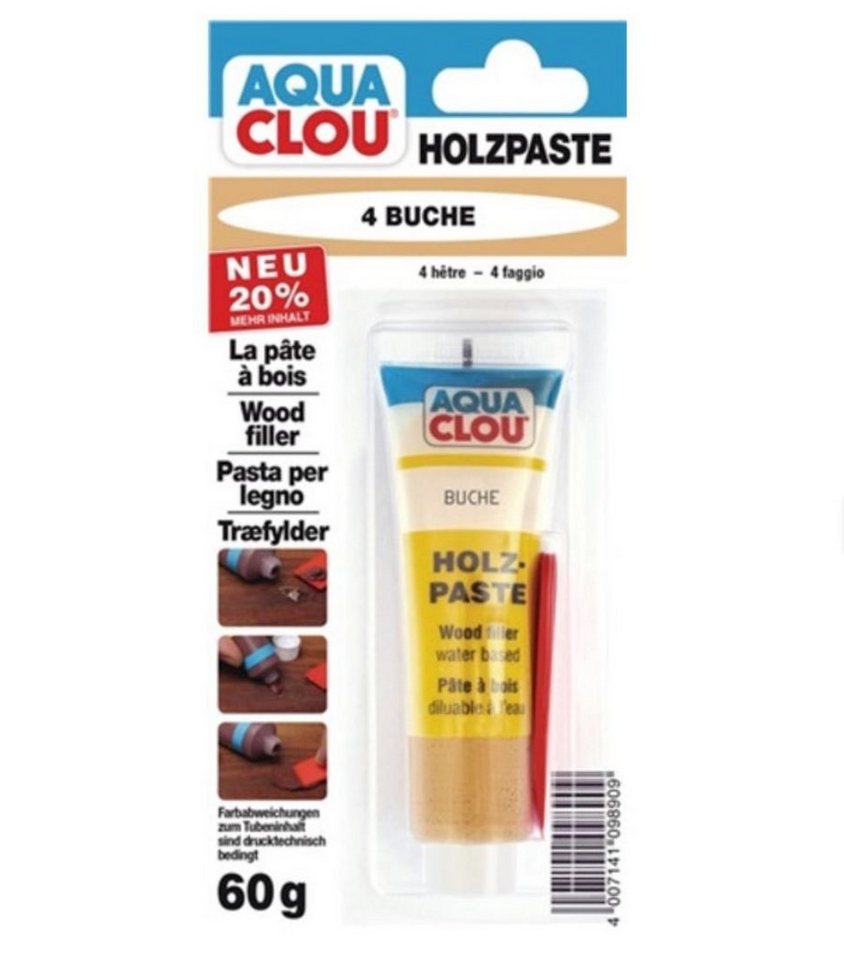 CLOU Spachtelmasse CLOU Aqua Clou Holzpaste 4 Buche mit Spatel 60g CLOU Spachtelmasse CLOU Aqua Clou Holzpaste 4 Buche mit Spatel 60g von CLOU