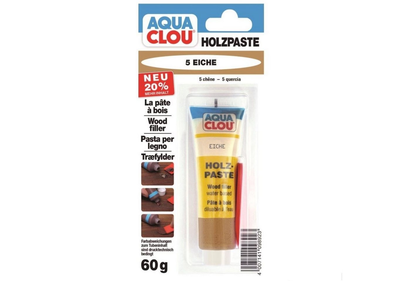 CLOU Spachtelmasse CLOU Aqua Clou Holzpaste 5 Eiche mit Spatel 60g CLOU Spachtelmasse CLOU Aqua Clou Holzpaste 5 Eiche mit Spatel 60g von CLOU