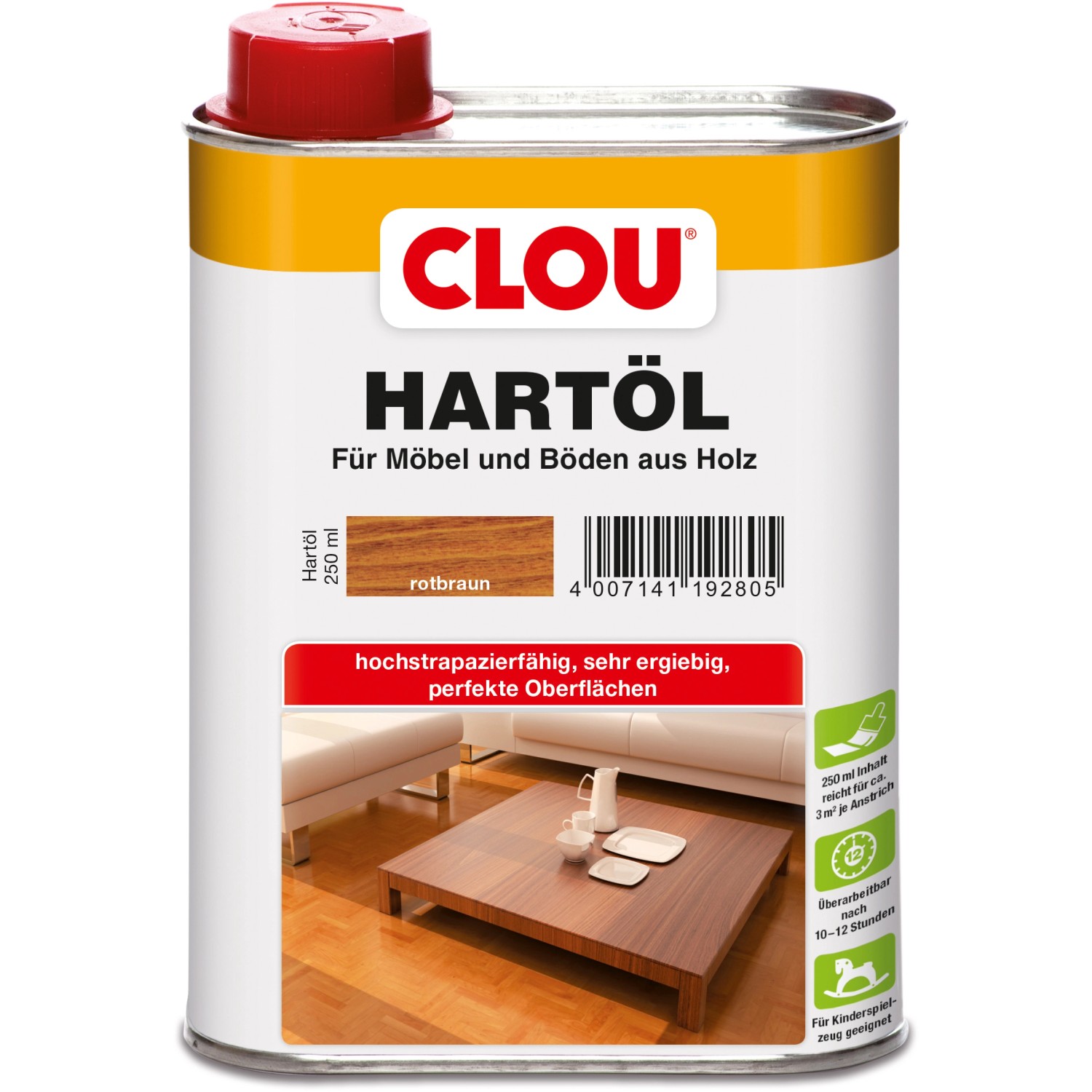 Clou Hartöl Rotbraun 250 ml von CLOU