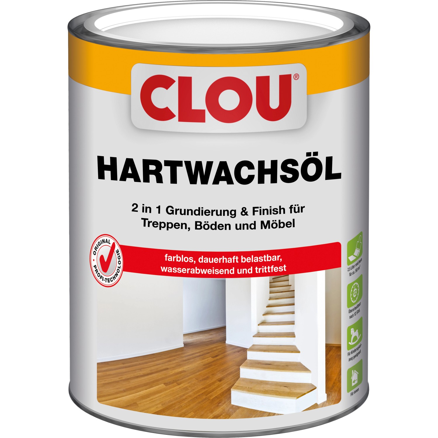 Clou Hartwachs-Öl Transparent seidenglänzend 2,5 l von CLOU