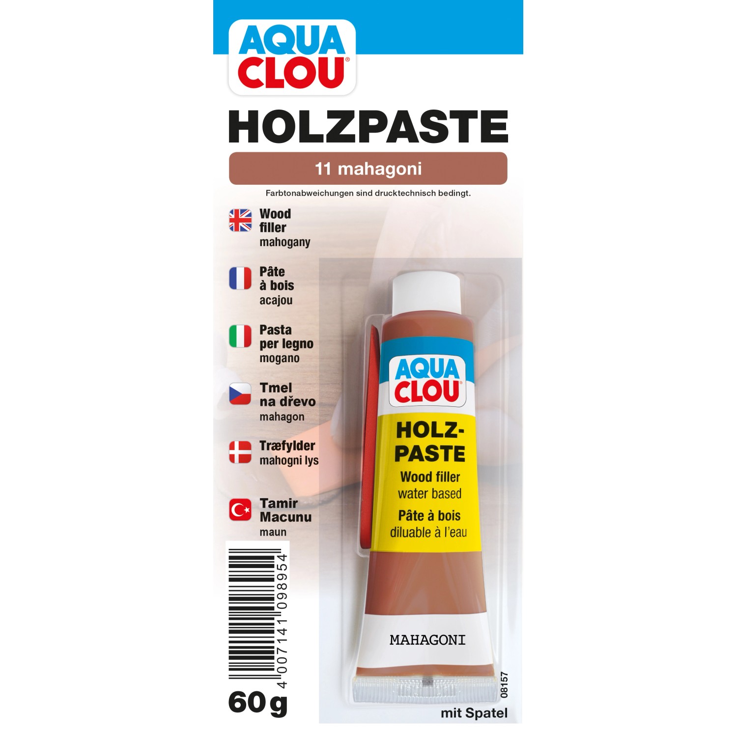 Clou Holzpaste wasserverdünnbar Mahagoni 60 g von CLOU