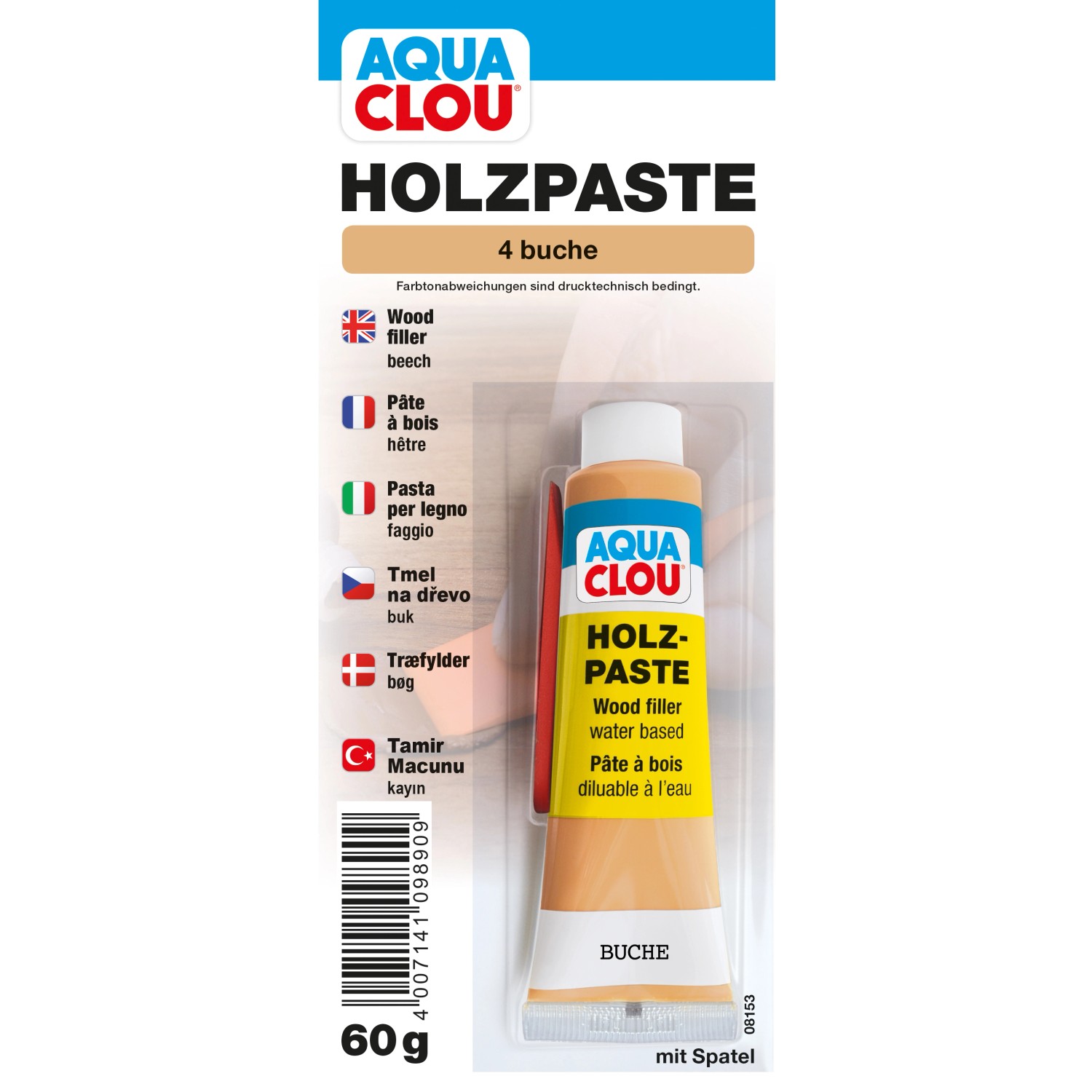 Clou Holzpaste wasserverdünnbar Buche 60 g von CLOU